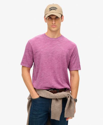 Men's Over-Dyed Slub Marl Crew Neck T-Shirt, Pink, Size: S - Superdry - Modalova