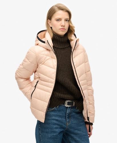 Women's Hooded Fuji Quilted Padded Jacket Beige / Frappe Beige - Size: 12 - Superdry - Modalova