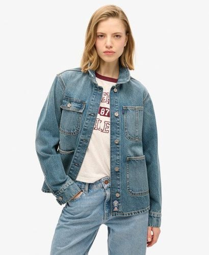 Damen Bestickte Chore Jeansjacke - Größe: 40 - Superdry - Modalova