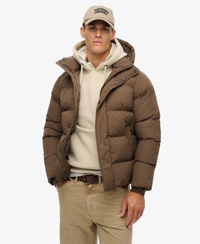 Men's Hooded Puffer Jacket Brown / Warm Brown - Size: Xxxl - Superdry - Modalova