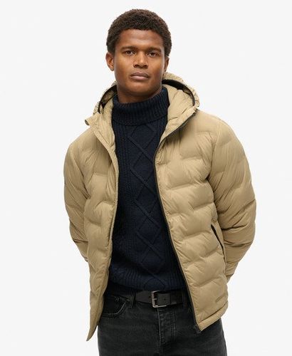 Men's Hooded Quilted Puffer Coat Tan / Canyon Sand Brown - Size: M - Superdry - Modalova