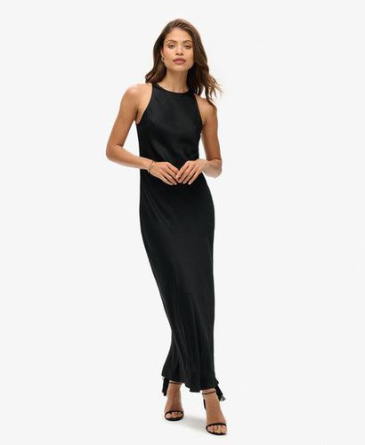 Women's Satin Racer Midi Dress Black - Size: 14 - Superdry - Modalova