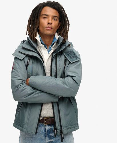 Men's Hooded Mountain Windbreaker Jacket Blue / Stormy Weather Blue - Size: S - Superdry - Modalova