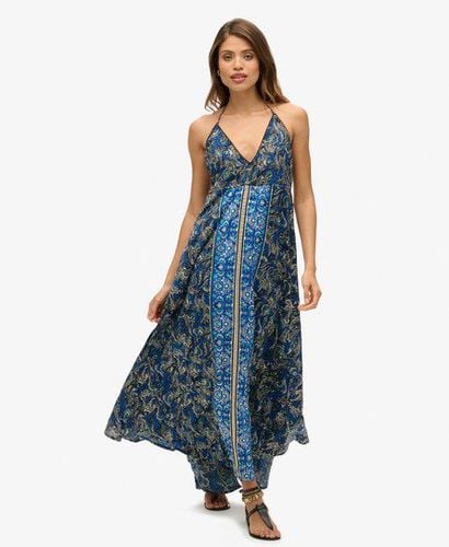 Women's St Tropez Paisley Maxi Dress Navy/Blue/White / Navy Leaf Paisley - Size: 10-12 - Superdry - Modalova