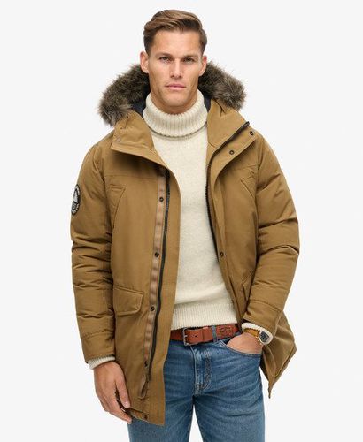 Men's Everest Faux Fur Parka Jacket Brown / Kangaroo Brown - Size: S - Superdry - Modalova