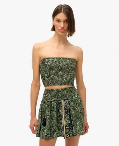 Women's St Tropez Paisley Bandeau Top Green / Green Leaf Paisley - Size: 10 - Superdry - Modalova