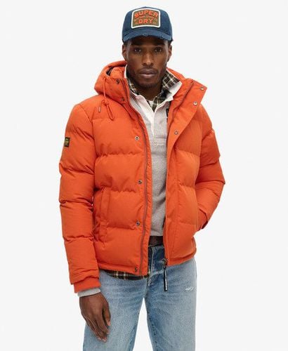 Men's Everest Short Hooded Puffer Jacket Orange / Pureed Pumpkin Orange - Size: M - Superdry - Modalova