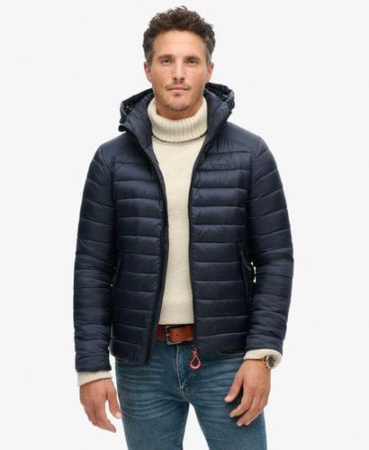 Men's Fully lined Hooded Fuji Sport Padded Jacket, Navy Blue, Size: L - Superdry - Modalova