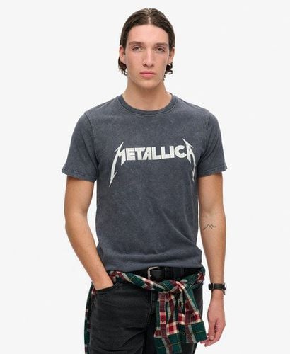 X Metallica Mens Classic Graphic Print Limited Edition Band T-Shirt, Black and White, Size: XS - Superdry - Modalova