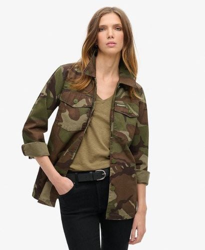 Women's Military Overshirt Green / Outline Camo - Size: 10 - Superdry - Modalova