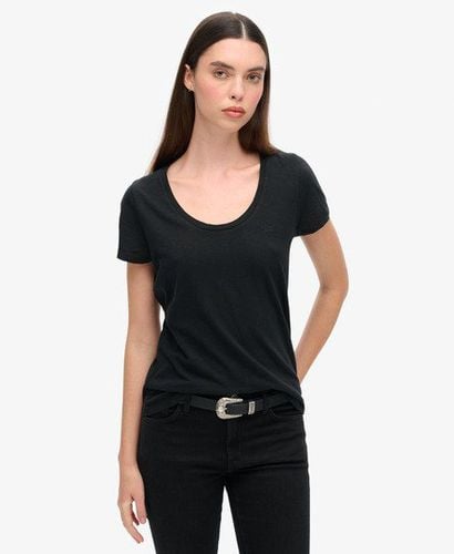 Women's Studios Scoop Neck T-Shirt Black - Size: 8 - Superdry - Modalova