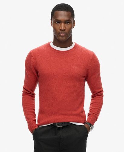 Men's Essential Slim Fit Crew Jumper Orange / Paprika Orange Marl - Size: XL - Superdry - Modalova