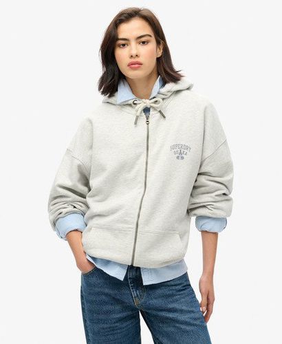 Women's Athletic Essentials Oversized Hoodie Light Grey / Glacier Grey Marl - Size: 16 - Superdry - Modalova