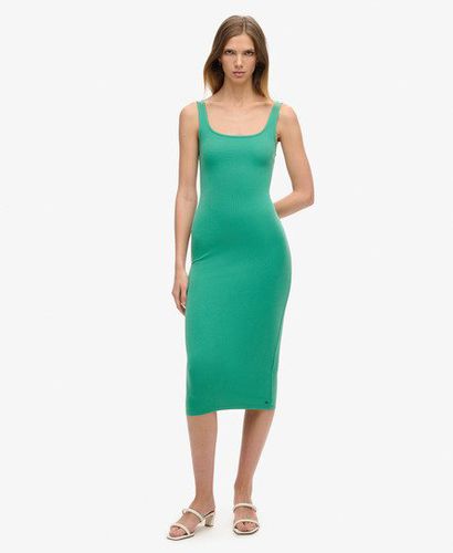 Women's Square Neck Jersey Midi Dress Green / Greenlake - Size: 16 - Superdry - Modalova