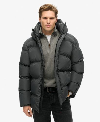 Men's Hooded Five Baffle Sports Puffer Dark Grey / Ebony - Size: Xxl - Superdry - Modalova