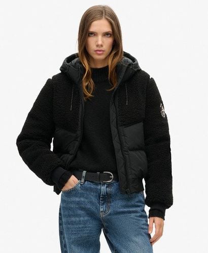 Women's Everest Bomber Hybrid Jacket Black / Black/black - Size: 14 - Superdry - Modalova