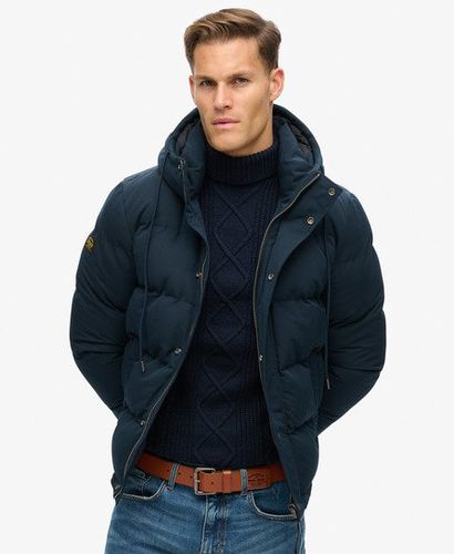 Men's Everest Short Hooded Puffer Jacket Navy / Eclipse Navy - Size: XL - Superdry - Modalova