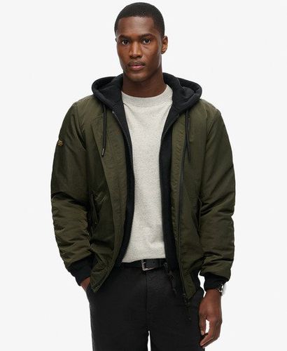 Men's Classic Colour Block Military Hooded MA1 Bomber Jacket, Green and Black, Size: S - Superdry - Modalova