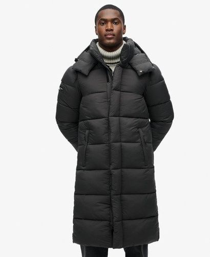 Men's Ripstop Longline Puffer Coat Black / Black Grid - Size: Xxl - Superdry - Modalova