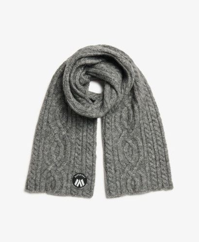 Women's Cable Luxe Knit Scarf Grey / Scandi Grey Marl - Size: 1SIZE - Superdry - Modalova