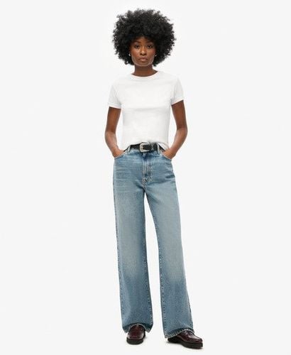 Women's Organic Cotton Wide Leg Jeans Light Blue / Houston Mid Vintage - Size: 32/30 - Superdry - Modalova