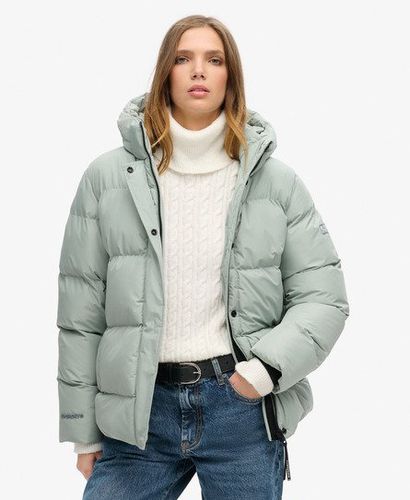 Women's Hooded Padded Sports Puffer Jacket Light Grey / Puritan Grey - Size: 8 - Superdry - Modalova