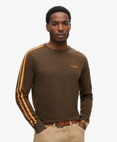 Men's Essential Logo Retro Long Sleeve Top Brown / Bracken Brown - Size: S - Superdry - Modalova