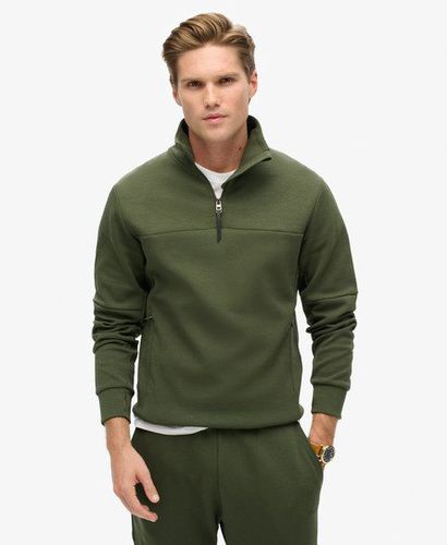 Men's Tech Loose Half Zip Sweatshirt Green / Dark Moss Green - Size: S - Superdry - Modalova