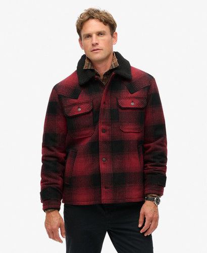 Men's The Merchant Store - Wool Chore Coat Red / Merchant Rhubarb Red Check - Size: M - Superdry - Modalova