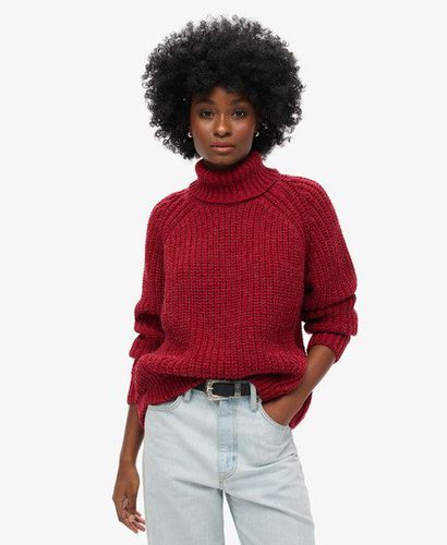 Women's Slouchy Stitch Roll Neck Knit Red / Rouge Marl - Size: 16 - Superdry - Modalova