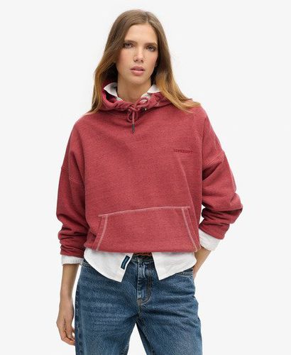 Women's Essential Logo Overdyed Hoodie Pink / Rich Port - Size: 12 - Superdry - Modalova