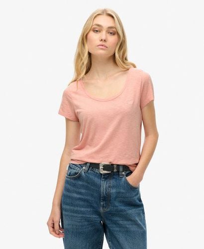 Women's Studios Scoop Neck T-Shirt Pink / Grey Pink - Size: 10 - Superdry - Modalova