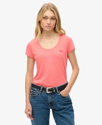 Women's Studios Scoop Neck T-Shirt Pink / Sugar Coral - Size: 10 - Superdry - Modalova