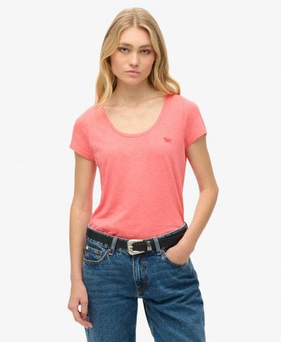 Women's Studios Scoop Neck T-Shirt Pink / Sugar Coral - Size: 6 - Superdry - Modalova