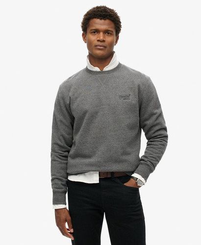 Men's Essential Logo Crew Sweatshirt Grey / Carbon Grey Marl - Size: M - Superdry - Modalova