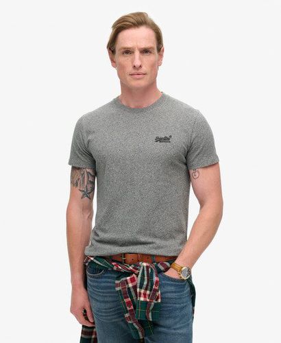 Men's Organic Cotton Essential Logo T-Shirt Dark Grey / Volcanic Black Grit - Size: L - Superdry - Modalova