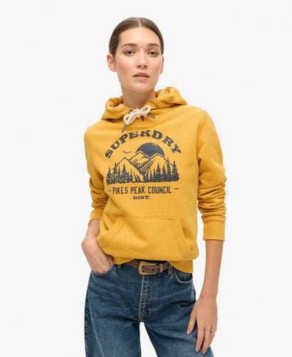 Women's Lo-fi Outdoor Graphic Hoodie Yellow / Mustard Yellow Marl - Size: 12 - Superdry - Modalova