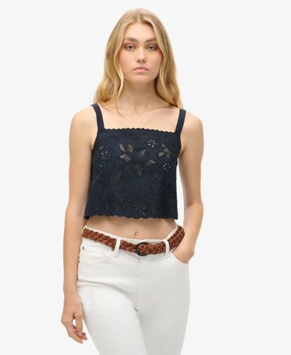 Women's Ibiza Embroidered Cami Top Navy / Eclipse Navy - Size: 8 - Superdry - Modalova