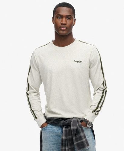 Men's Essential Logo Retro Long Sleeve Top Light Grey / Lightning Grey Grindle - Size: M - Superdry - Modalova