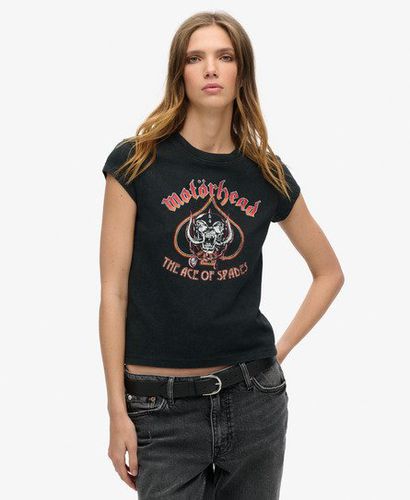 Women's Motörhead x Cap Sleeve Band T-Shirt Black / Heavy Amp Black - Size: 8 - Superdry - Modalova