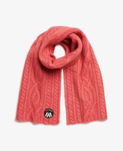 Women's Cable Luxe Knit Scarf Pink / Cord Pink - Size: 1SIZE - Superdry - Modalova