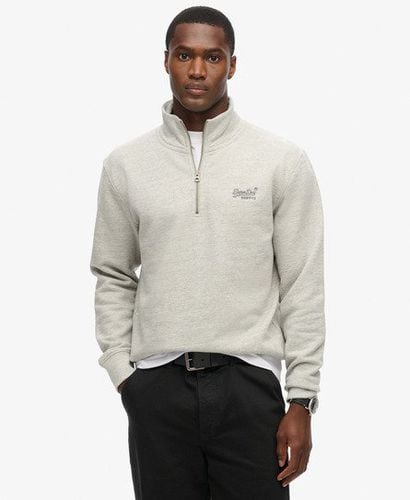 Men's Essential Logo Henley Sweatshirt Grey / Varsity Grey Grindle - Size: M - Superdry - Modalova