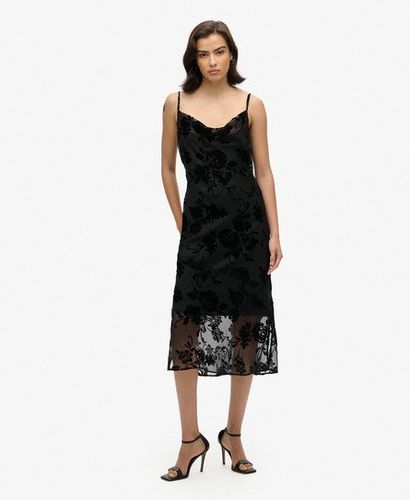 Damen Dévoré Midi-trägerkleid mit Wasserfallausschnitt - Größe: 36 - Superdry - Modalova
