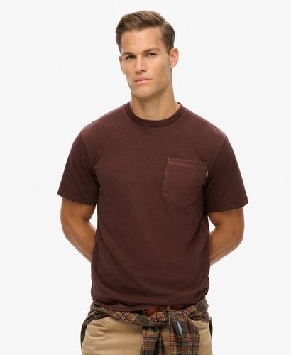 Men's Contrast Stitch Pocket T-Shirt Brown / Washed Brown - Size: M - Superdry - Modalova