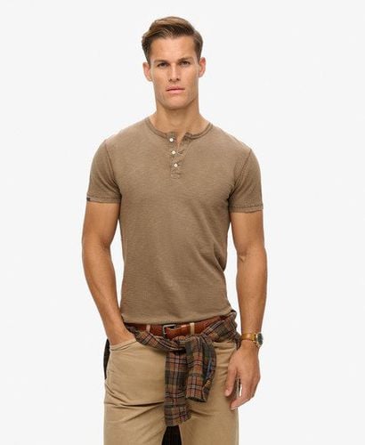 Men's Short Sleeve Grandad Top Brown / Walnut Brown - Size: Xxxl - Superdry - Modalova