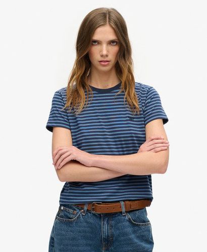 Damen Figurbetontes Essential T-Shirt mit Logo und Streifen - Größe: 38 - Superdry - Modalova