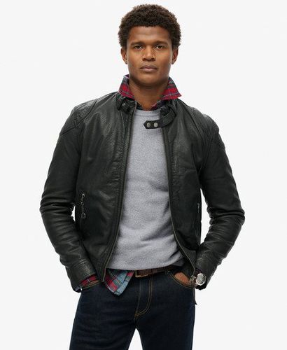 Men's Racer Lederjacke - Größe: L - Superdry - Modalova