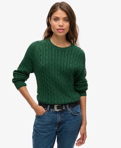 Women's Slouchy Cable Knit Jumper Green / Dark Green - Size: 14 - Superdry - Modalova