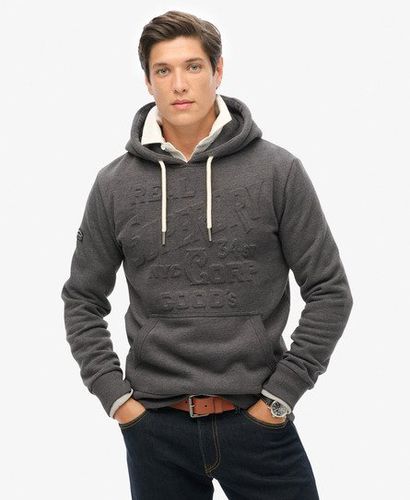 Men's Embossed Logo Graphic Hoodie Dark Grey / Graphite Dark Grey Marl - Size: L - Superdry - Modalova