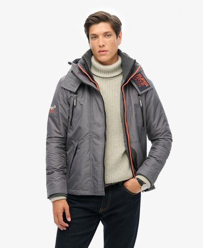 Men's Classic Embroidered Mountain SD Windcheater Jacket, Dark Grey, Size: L - Superdry - Modalova